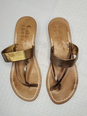 Capri Italian All Leather Kitten Heel Sandals